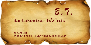 Bartakovics Ténia névjegykártya